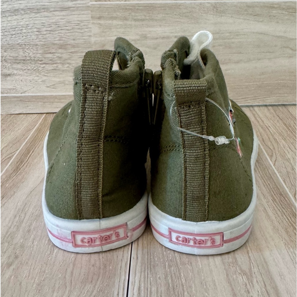 💚 Carter’s - Toddler Girls’ Green High-Top Sneakers - size 9 (NWT) - Picture 3 of 12